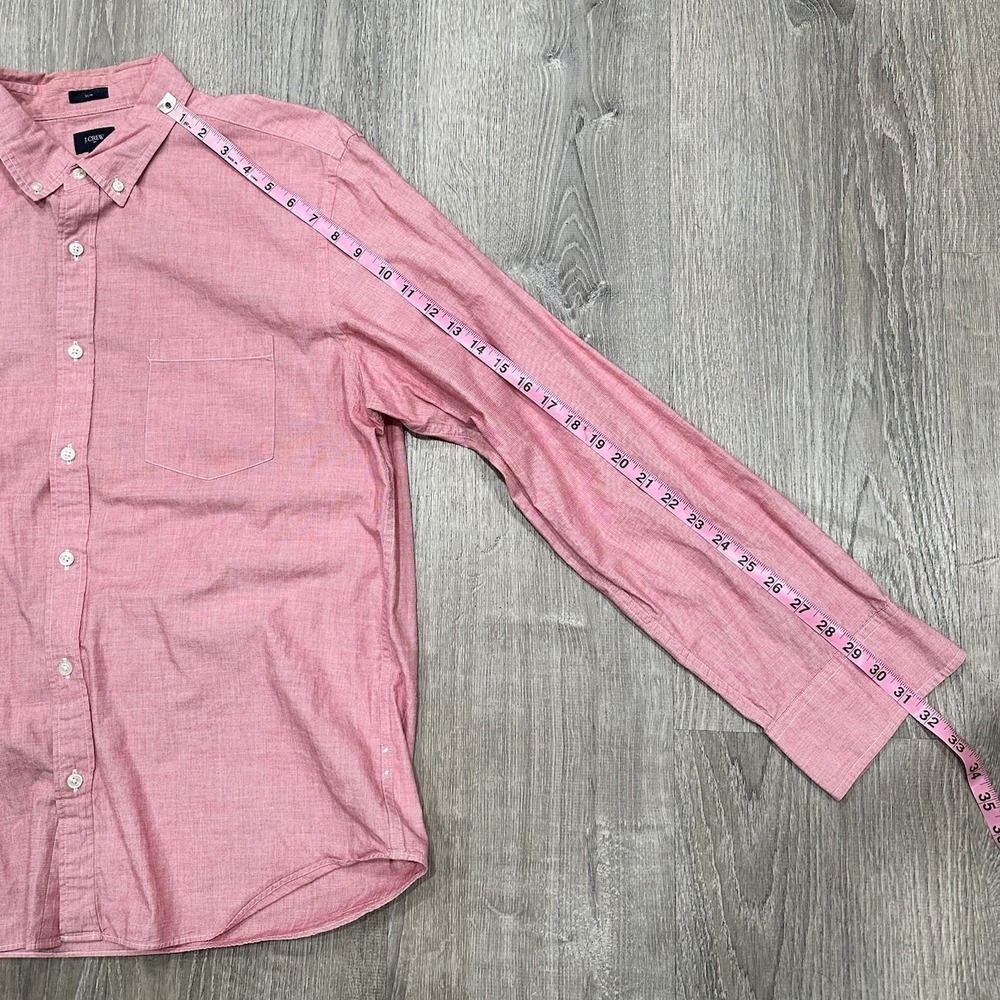 J. Crew Shirt Men's XL Red Slim Fit Casual Long Sleeve Button Down Cotton Shirt - Picture 7 of 11